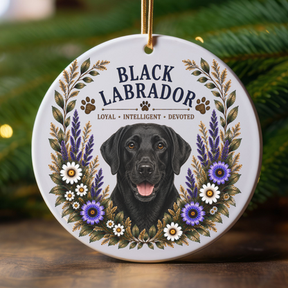 Black Lab Loyal • Intelligent • Devoted Ornament