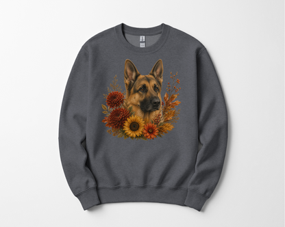 German Shepherd Autumn Floral Sweatshirt