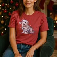 Load image into Gallery viewer, Maltese Christmas Lights Shirt, Festive Holiday Tee for Small Dog Lovers
