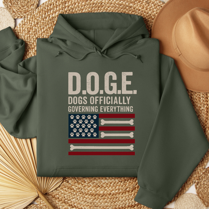 DOGE Funny Patriotic Dog Shirt Dogs Officially Governing Everything Tee for Pet Lovers and 4th of July Fans