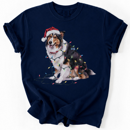 Christmas Collie Shirt, Christmas Lights Dog Shirt, Christmas Dog, Collie Mom Shirt, Gift for Dog Lover, Collie