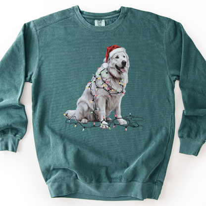 Great Pyrenees Christmas Lights Dog Sweatshirt