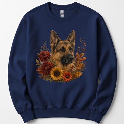 German Shepherd Autumn Floral Sweatshirt