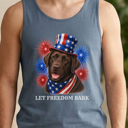 Patriotic Chocolate Lab Tank Top