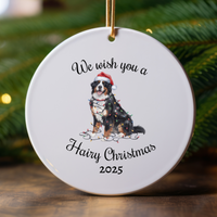 Load image into Gallery viewer, Christmas Bernese Mountain Dog Ornament, Christmas Lights Dog Keepsake
