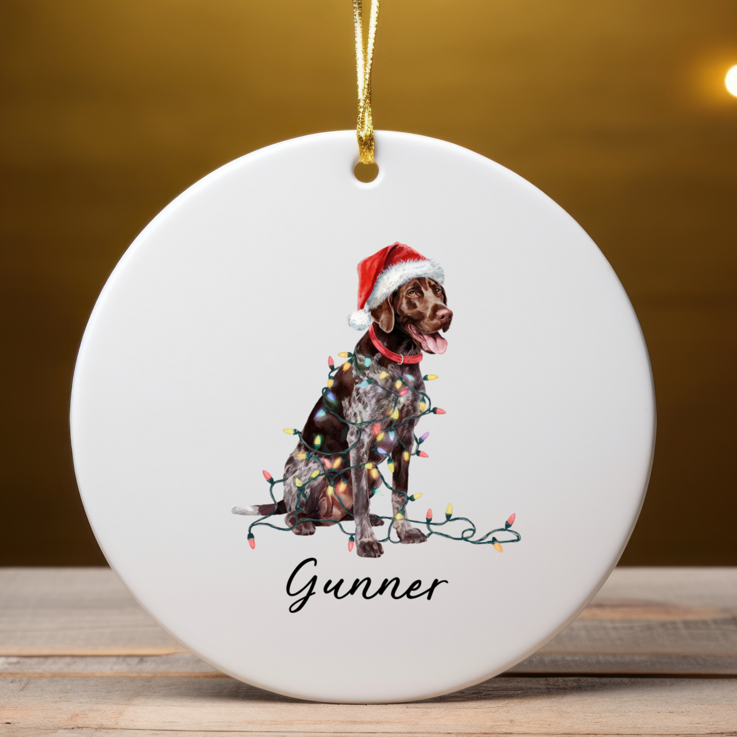 German Shorthaired Pointer Ornament, Personalized Christmas Gift