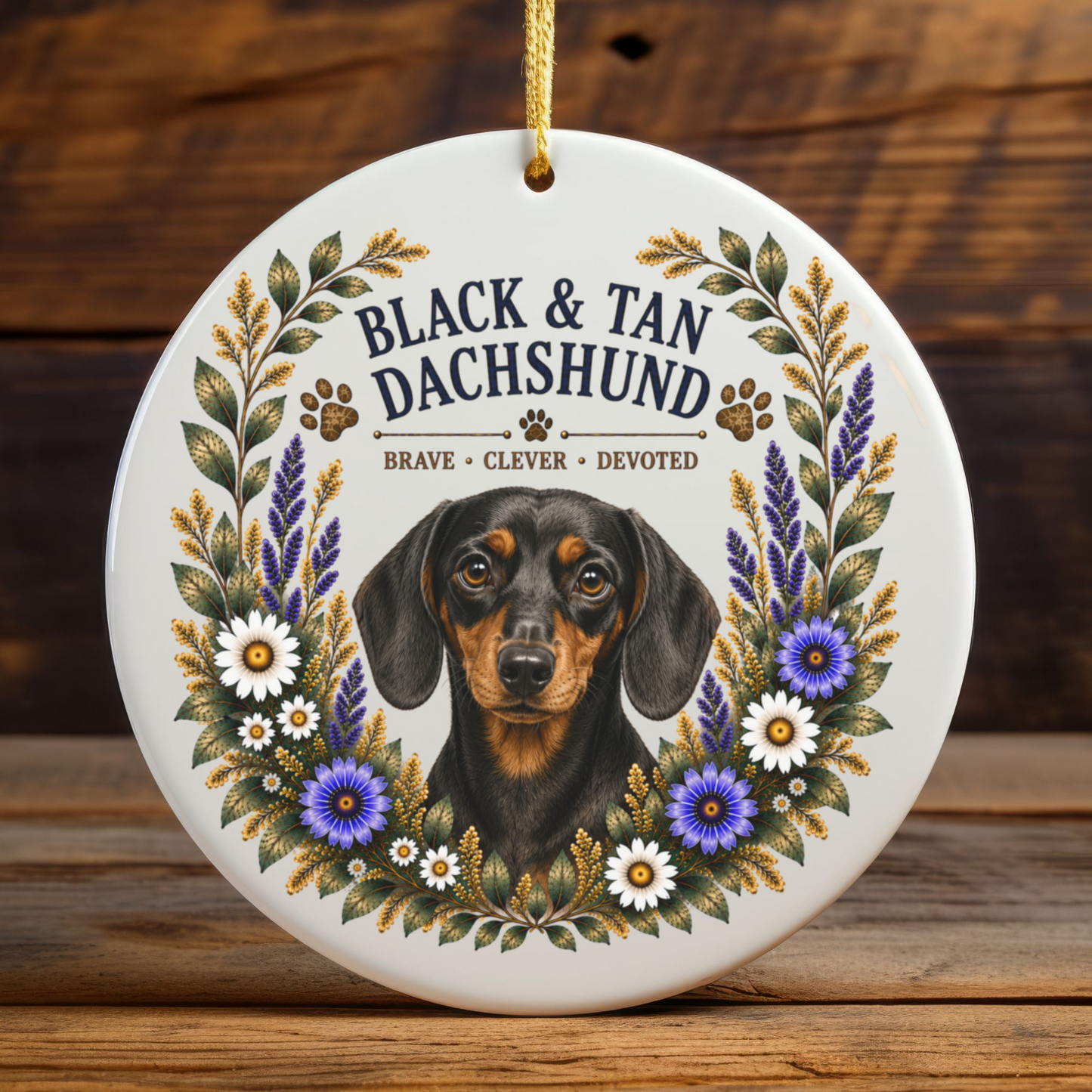 Black and Tan Dachshund Ornament, Dachshund Lover Gift, Doxie Mom Dog Keepsake