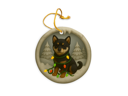 Personalized Black Shiba Inu Christmas 3D Clay-Style Dog Keepsake