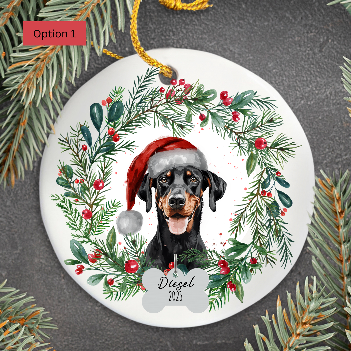 Personalized Doberman Ornament