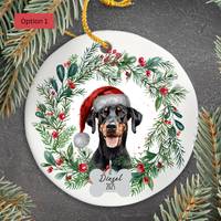 Load image into Gallery viewer, Personalized Doberman Ornament, Custom Dog Christmas Keepsake, Customized Pet Name Ornament, Pet Memorial Ornament, Custom Dog Keepsake

