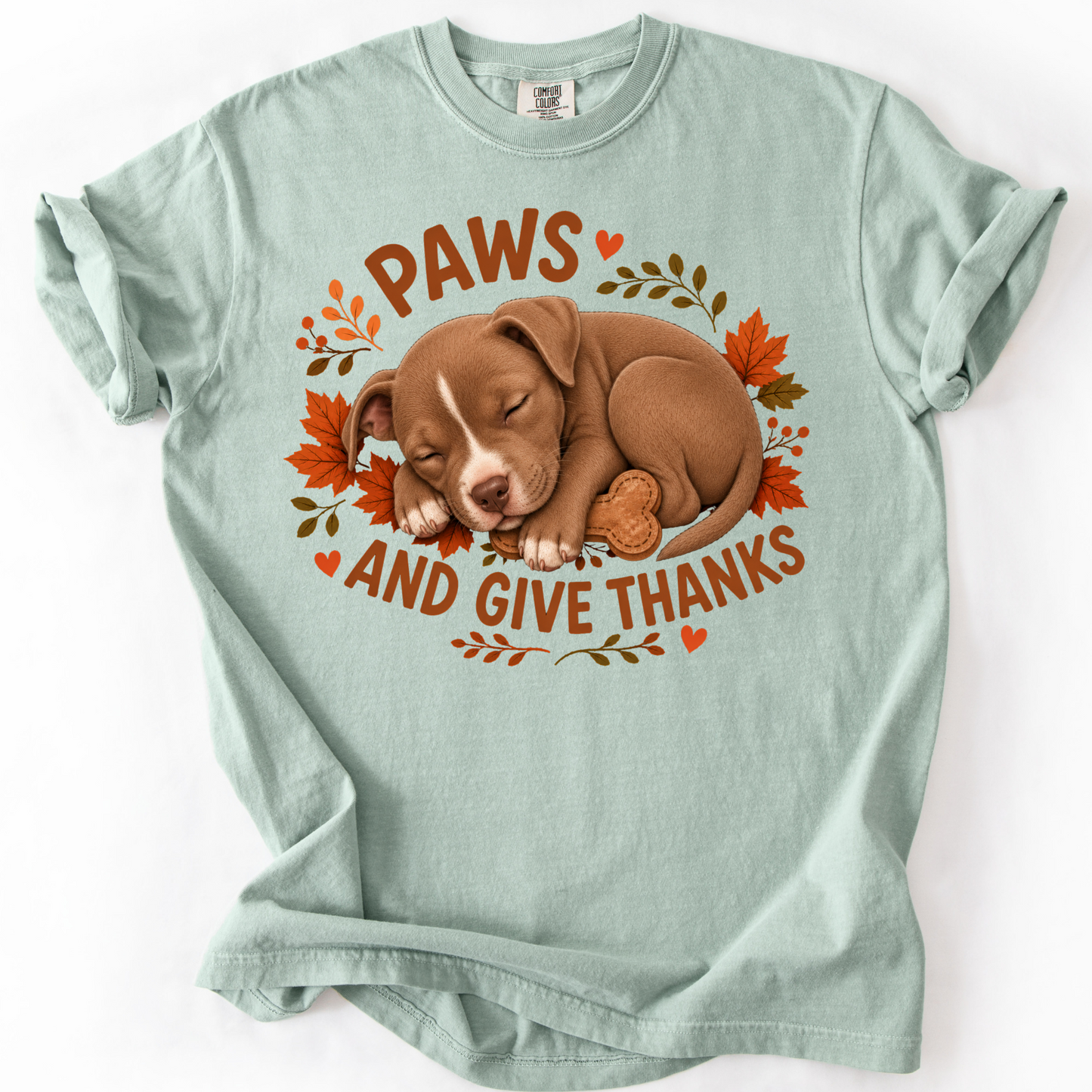 Pitbull Thanksgiving Shirt, Paws Give Thanks Tee, Fall Pit Bull Dog Lover Gift