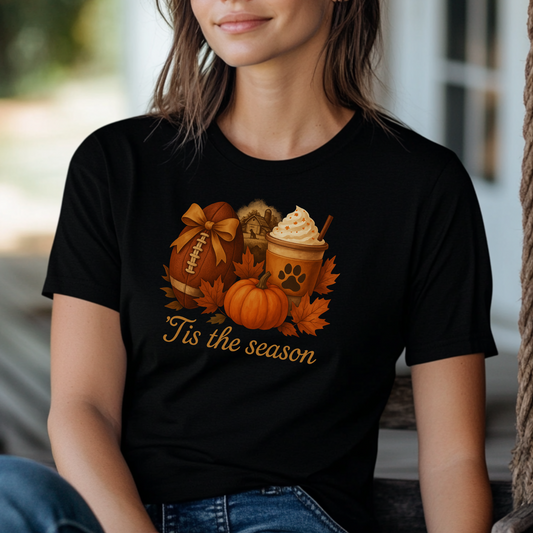 Pumpkin Spice Paw Print Football Top
