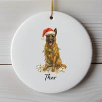 Load image into Gallery viewer, Personalized Belgian Malinois Christmas Lights Ornament
