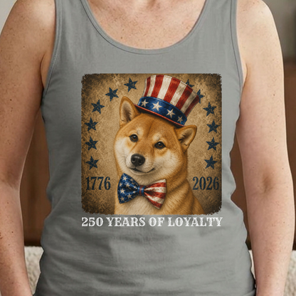 Red Shiba Inu Patriotic Tank Top, 250 Years Loyalty
