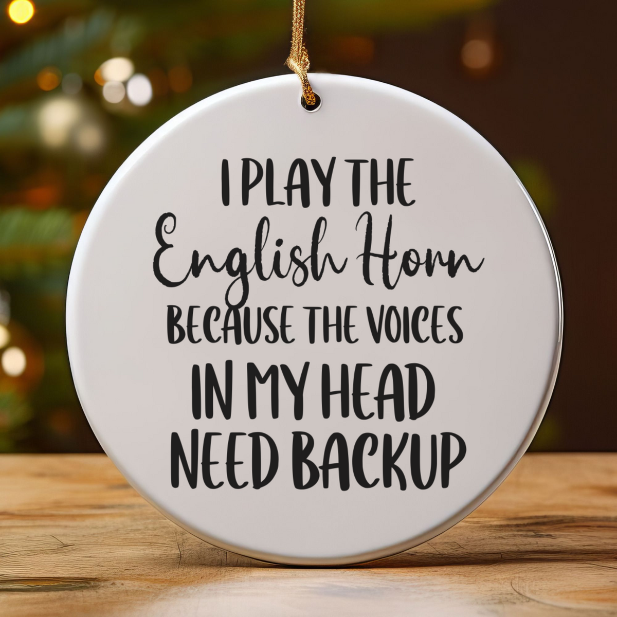 English Horn Player Ornament, Ceramic Musician Gift