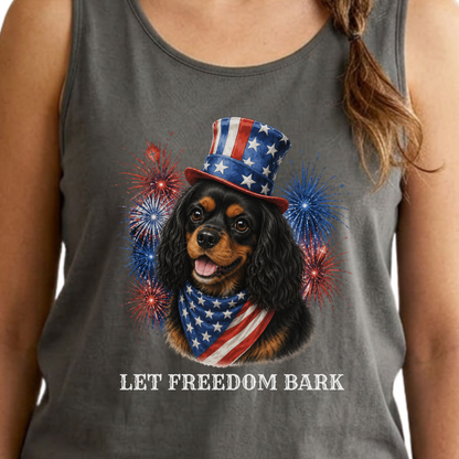 Patriotic Black Tan Cavalier Tank Top