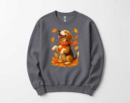 Beagle Autumn Shirt, Cozy Dog Sweatshirt, Fall Beagle Lover Gift, Cute Dog Apparel, Autumn Leaves T-shirt, Pet Lover Clothing