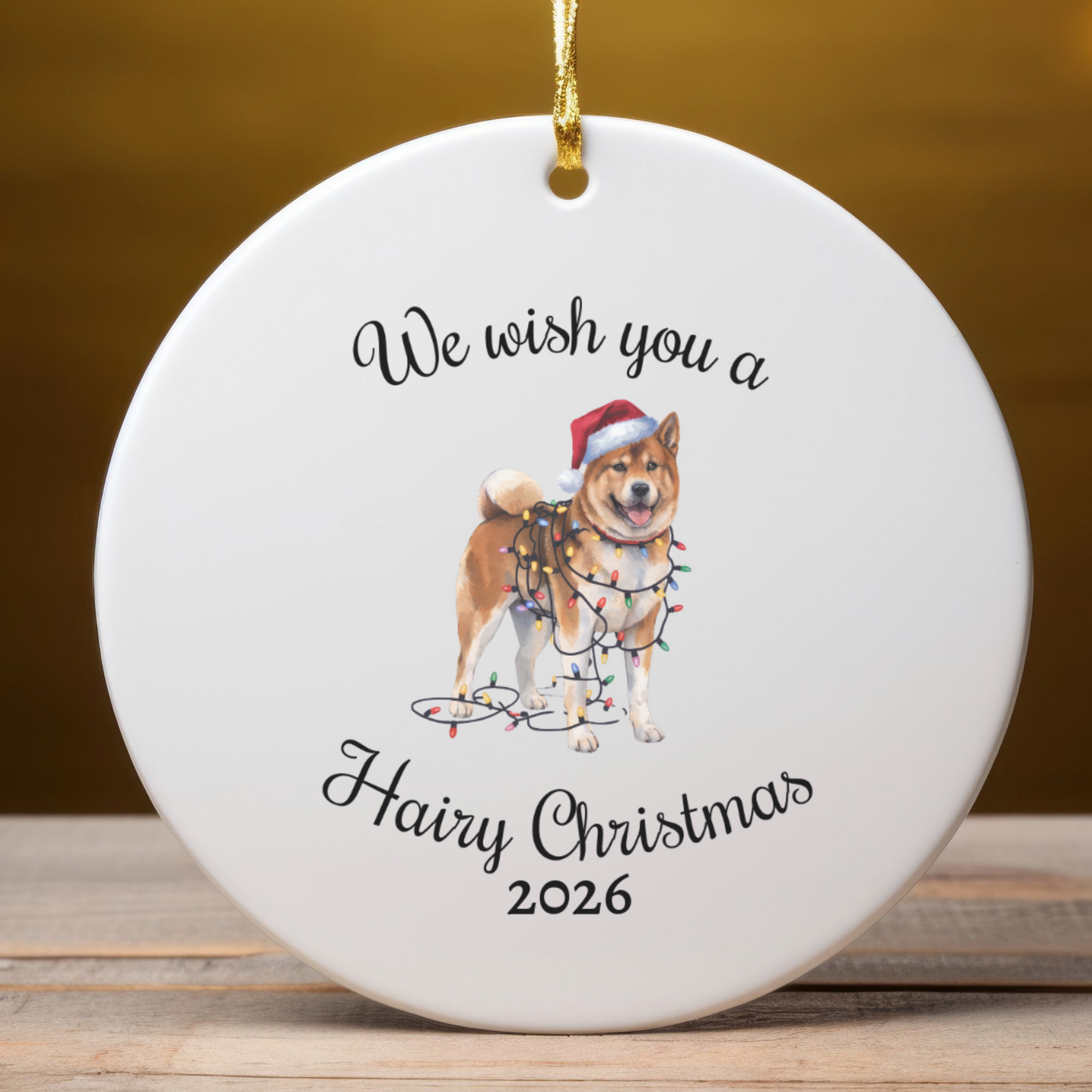 Christmas Akita Ornament, Christmas Lights Dog Keepsake, Christmas Dog, Akita Mom, Gift For Dog Lover, Akita
