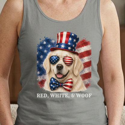 Patriotic English Cream Golden Retriever Tank Top