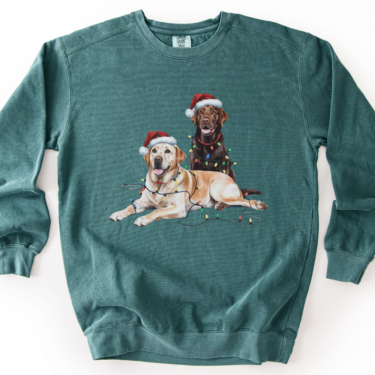 Chocolate and Yellow Lab Christmas Lights Sweatshirt