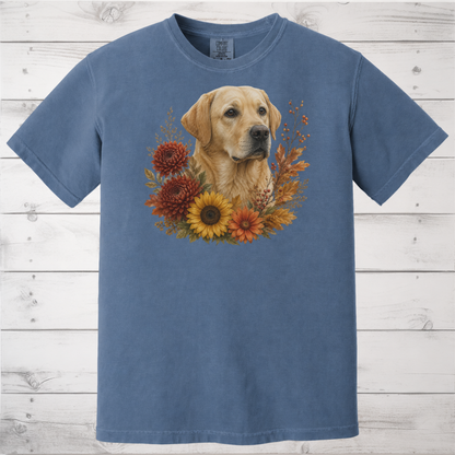 Yellow Labrador Autumn Floral Shirt