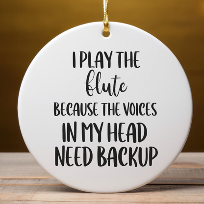 Gift for Flute Player, Ceramic Musician Ornament