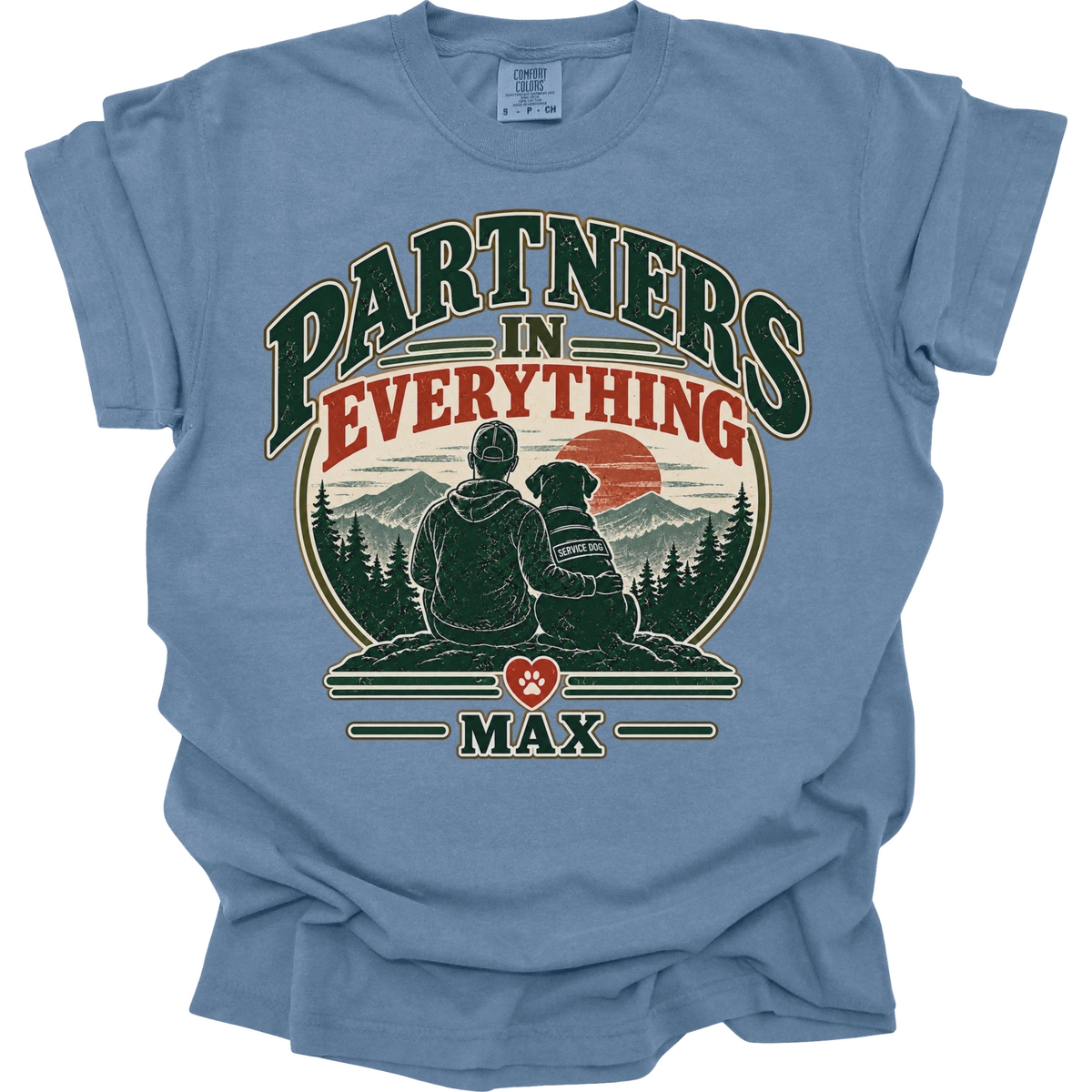 Personalized Service Dog Shirt, Custom Dog Name Handler Gift, Working Dog Team Tee
