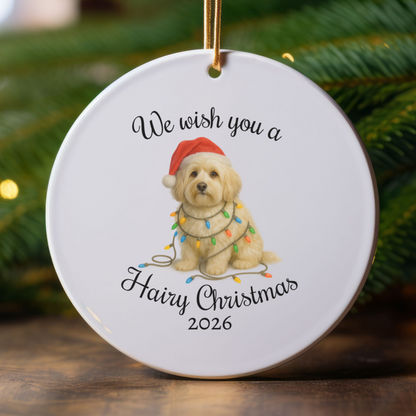 Christmas Havanese Ornament, Christmas Lights Dog Keepsake