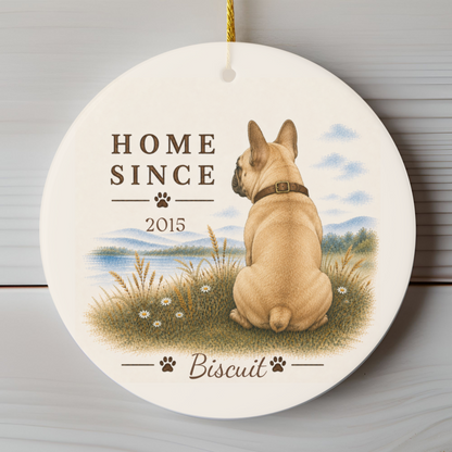 Personalized French Bulldog Ornament, Double Sided Frenchie Gotcha Day Gift, Custom Dog Keepsake