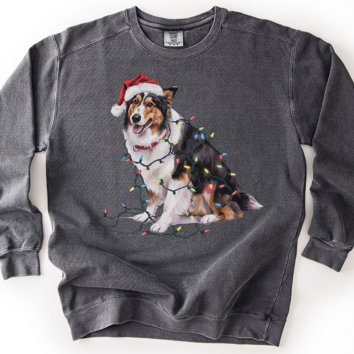 Collie Christmas Lights Sweatshirt