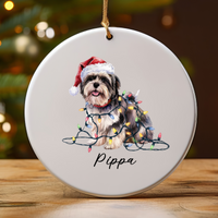 Load image into Gallery viewer, Lhasa Apso Ornament Personalized Dog Keepsake
