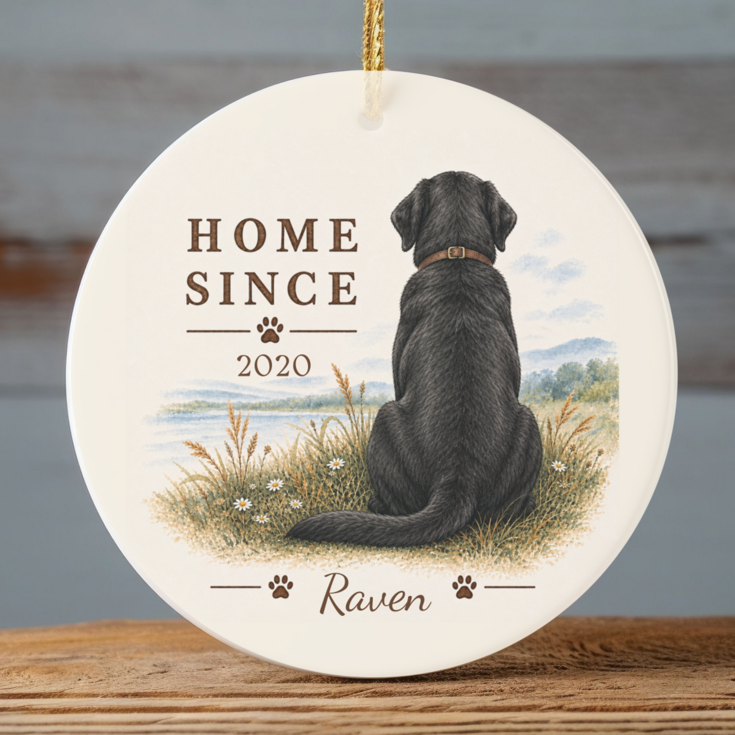 Personalized Black Lab Ornament, Double Sided Labrador Gotcha Day Gift, Custom Dog Keepsake