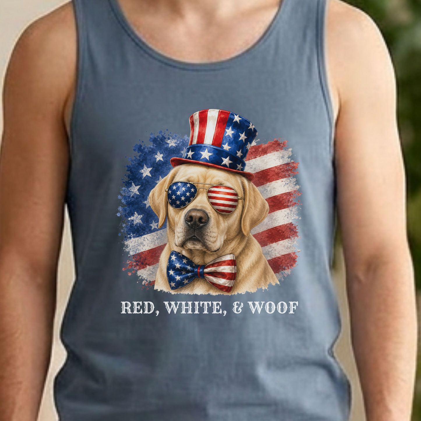 Patriotic Yellow Lab Tank Top