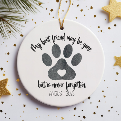 Personalized Pet Memorial Ornament, Dog Memorial Christmas Ornament, Rainbow Bridge Gift, Custom Pet Loss Keepsake
