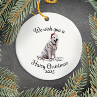 Load image into Gallery viewer, Christmas Great Pyrenees Ornament, Christmas Lights Dog Keepsake
