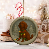 Load image into Gallery viewer, Personalized Irish Setter Christmas 3D Clay-Style Dog Keepsake