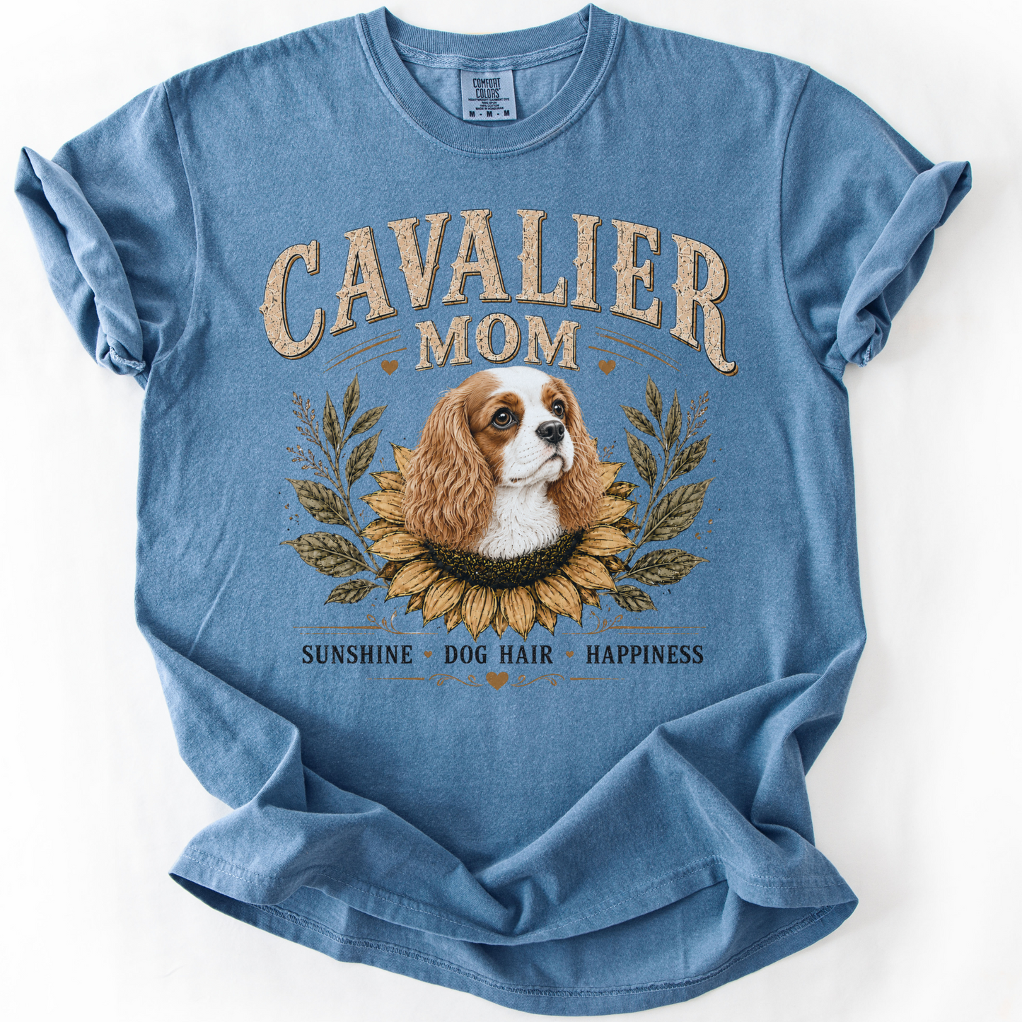 Blenheim Cavalier Mom Shirt, Cavalier King Charles Spaniel Tee, Sunflower Dog Lover Gift