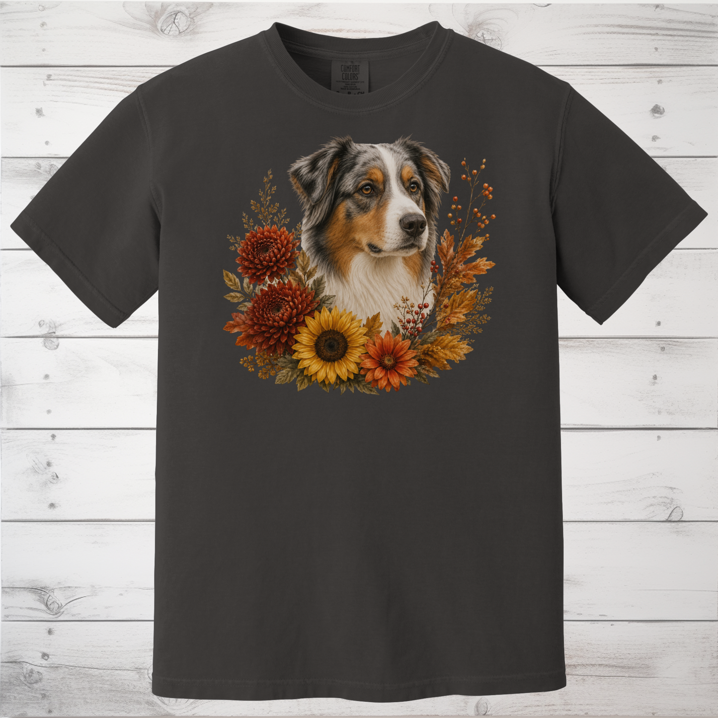 Australian Shepherd Autumn Floral Shirt