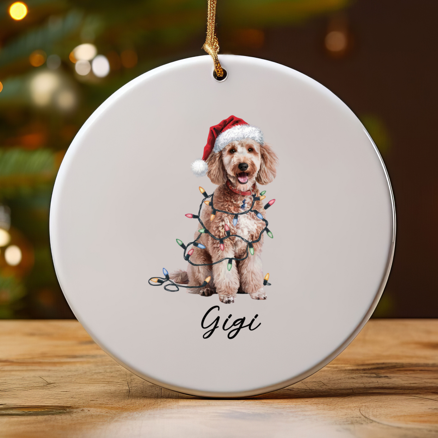 Personalized Poodle Ornament, Custom Ceramic Pet Keepsake