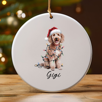 Load image into Gallery viewer, Personalized Poodle Ornament, Custom Ceramic Pet Keepsake
