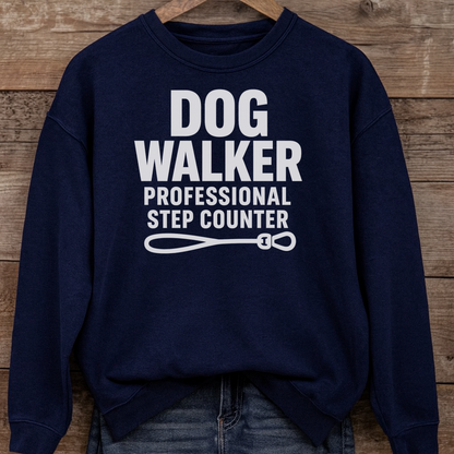 Dog Walker Hoodie, Professional Step Counter Sweatshirt, Funny Gift for Dog Walkers, Pet Lover Apparel, Cozy Hooded Sweatshirt