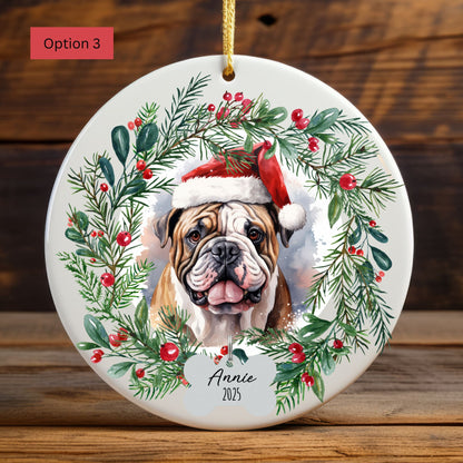 Personalized Bulldog Christmas Ornament