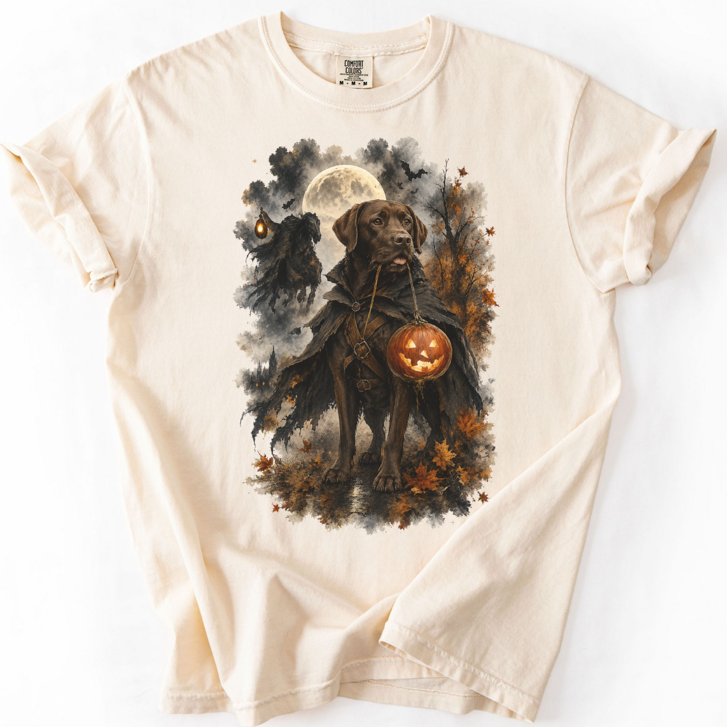 Chocolate Lab Headless Horseman Inspired Halloween Comfort Colors Shirt