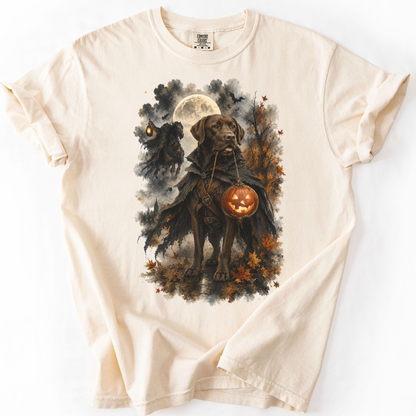 Chocolate Lab Headless Horseman Inspired Halloween Comfort Colors Shirt