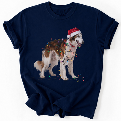 Borzoi Christmas Lights Dog Shirt
