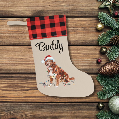 Personalized Nova Scotia Duck Tolling Retriever Christmas Stocking, Holiday Decor Gift for Pet Lovers