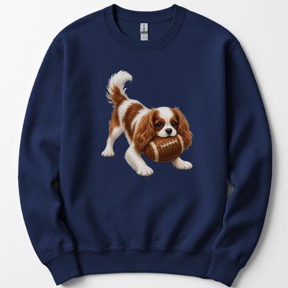 Blenheim Cavalier Football Sweatshirt Cute Dog Lover Game Day Crewneck Cavalier Mom Gift