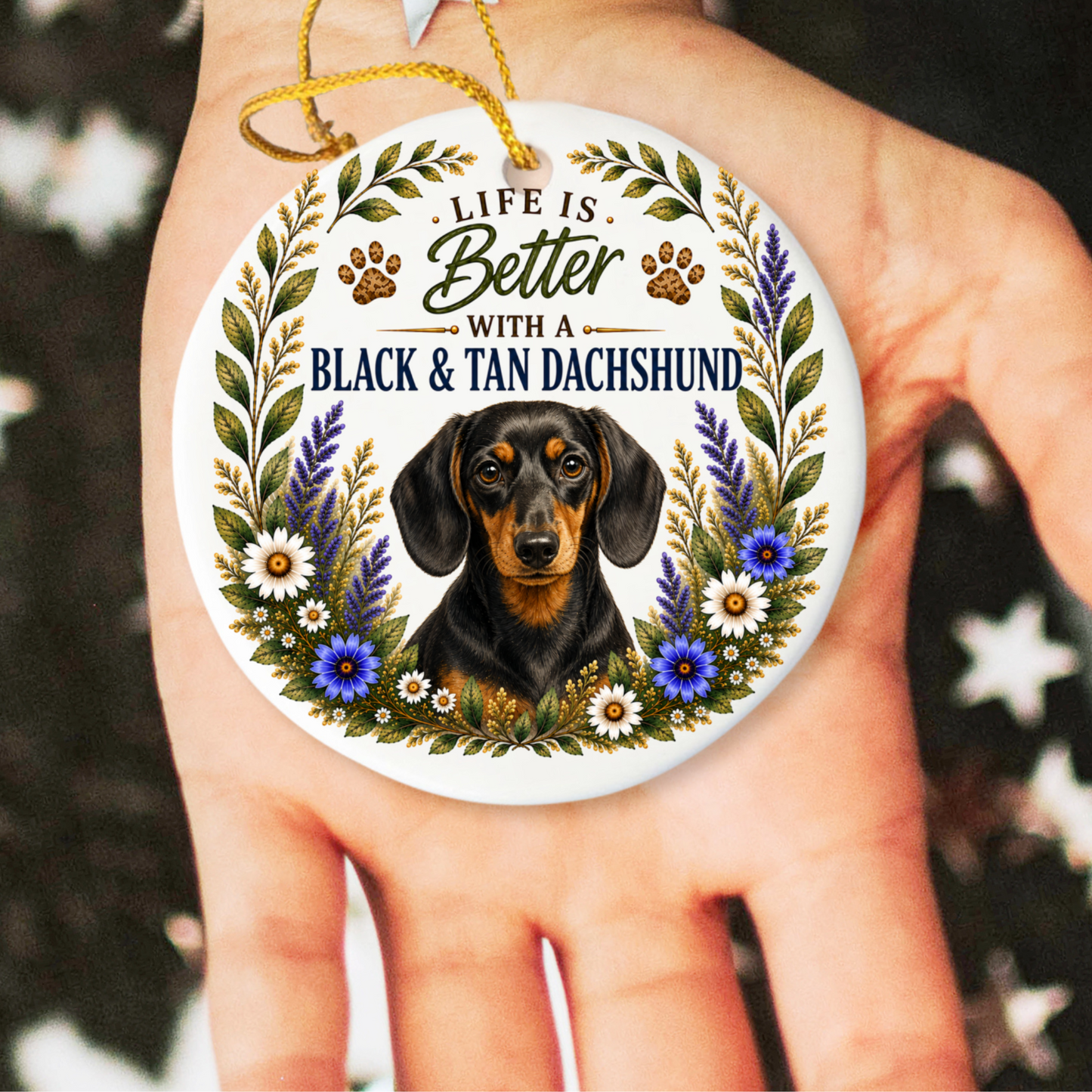 Black and Tan Dachshund Ornament, Doxie Lover Gift, Dachshund Mom Gift, Dog Keepsake