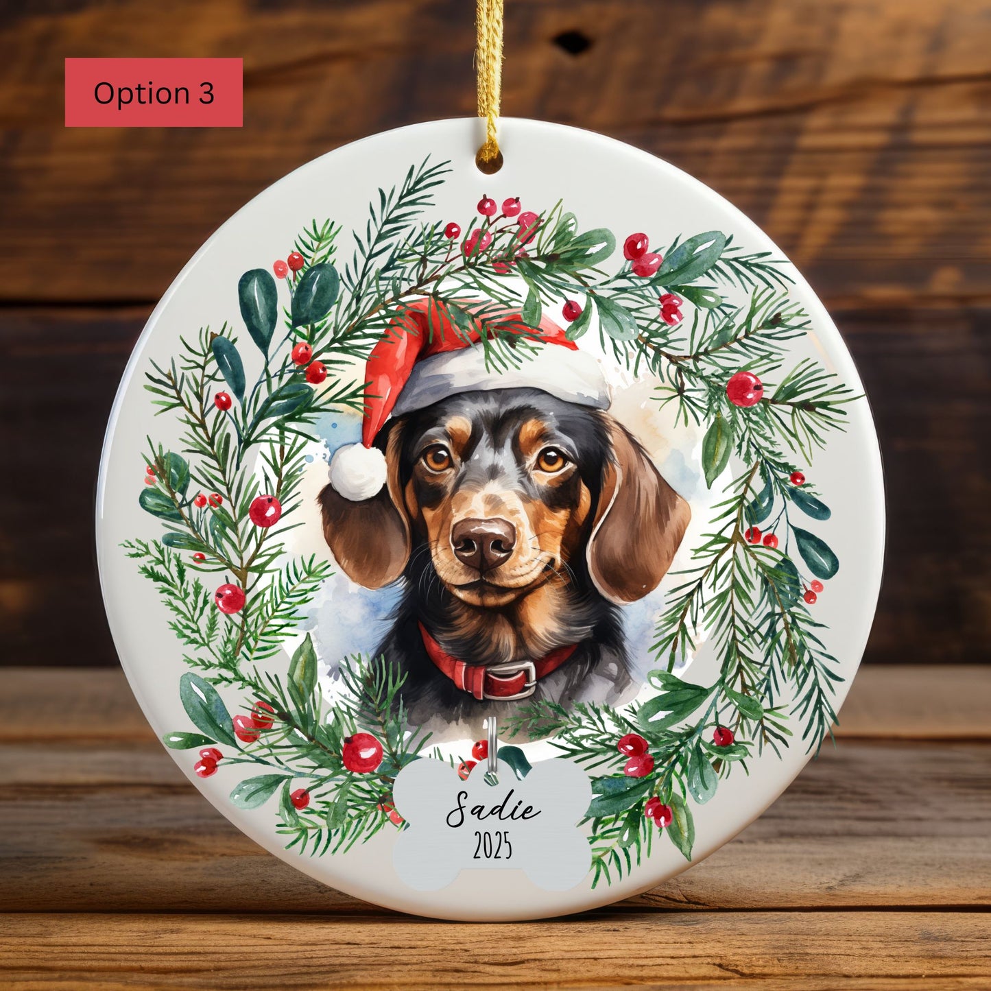 Personalized Dachshund Christmas Ornament