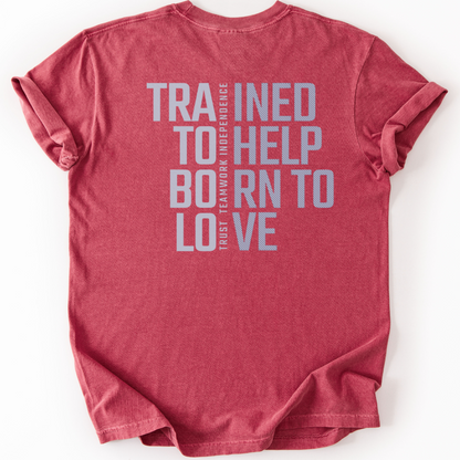 Service Dog Handler Shirt, Trained to Help Born to Love Working Dog Tee